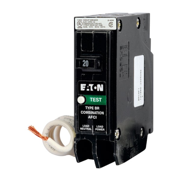 Eaton Cutler-Hammer Circuit Breaker, BR Series, 20A, 1 Pole, 120V AC, 10kA BRN120AF - main